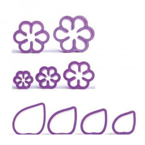 Gardenia Petals and Buds - Plastic Cutters Ø 4 - 8 cm, Set of 9 pieces - Img 2