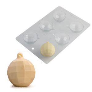 Globuri Craciun 3D Ø6cm - Kit Matrite Plastic 6 Subiecte Ciocolata