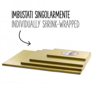 Golden Rectangular Cake Tray, 40 x 30 x H 1.2 cm - Img 3