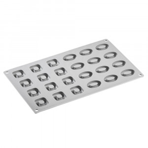 Gourmand Silicon Gourmand Oval 4 x 2.8 x H 1 cm / Square 3.1 x 3.1 x H 1 cm, 24 cavities - Img 3