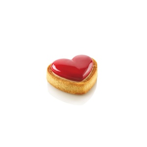 Heart Tart 8 x 7 x H 2 cm - Microperforated Thermoplastic Copper, Set of 8 pieces - Img 4