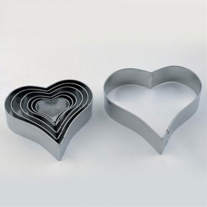 Inima - Decupatoare Inox Ø 3 - 9 x H 2 cm, Cutie 7 Buc