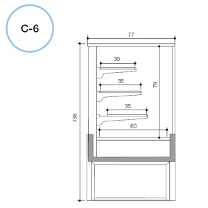 Kristall display cabinet without cooling/heating unit, 100 (L) x77 (W) x138 (H)cm - Img 3