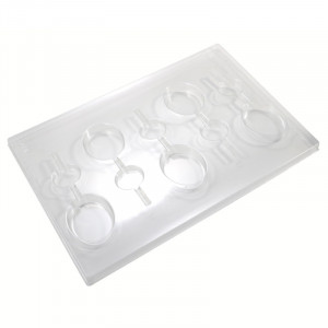 LolliPops Model Oval, Plastic Mould, 10 Cavities 5.7 x 4.3 x H 0.9 cm, Set 2 Pieces - Img 2