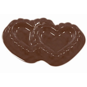 *Matrita Plastic Ciocolata Decor Inimioare duble decorate