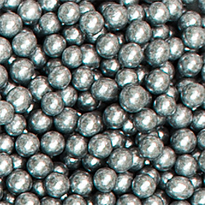 Metallic Silver Metallic Sugar Pearls Ø 4mm, 100 gr - Img 2