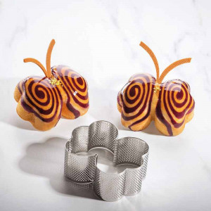 Microperforated Tarte Viennoiserie by Johan Martin Fluture 10.9 x 8.2 x H 4.5 cm - Img 2