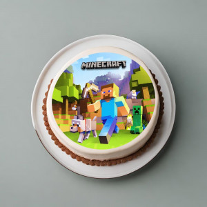 Minecraft Model 2 printed wafer, Ø 20 cm - Istet Confectioner - Img 2