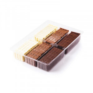Mini Dark Chocolate Bars, with Milk and Double White, 4.5x3 cm, 790 gr, 230 pcs - Img 5