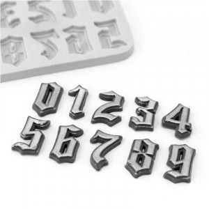 Mulaj Silicon Cifre Stil Gotic, H 2 cm - Img 3