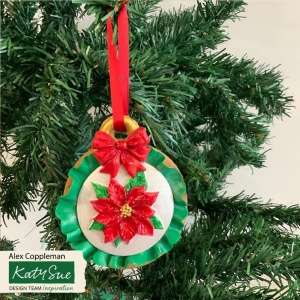 Mulaj Silicon Craciun - Decor / Top Cupcake cu Floare Craciun Ø 7 cm - Img 3