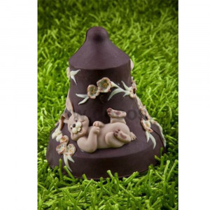 Mulaj Silicon Forma Clopot 3D Decorat cu Iepurasi, Ø 14.5 x H 17 cm - Img 5