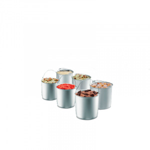 Optional 4 MAGIC PRO 100 - Set 6 Cuve Cilindrice Aluminiu 1.5 Litri, Gourmet PRO