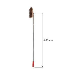 Oven Tray Brush, 22.5 cm with Natural Bristles, 200 cm Red Stainless Steel Handle