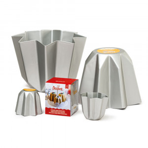 Pandoro Baking Tin 70 gr, Ø 7.5 x H 6 cm, Anodised Aluminium, Set of 3 pcs - Img 2