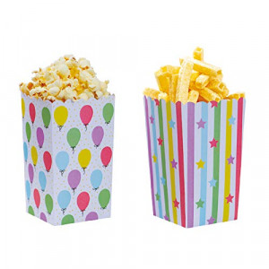 Party Boxes Balloons and Stars, Waterproof Cardboard, 7 x 7 x H 14 cm, 6 pcs