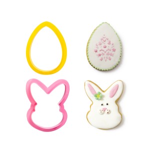 Plastic Egg and Bunny Head Cutters, R 8 and 8.5 x H 2.2 cm, 2 pcs - Img 2