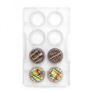 Polikarbonát csokoládé muffin forma, muffin Ø 3 cm, 8 mélyedés, 20x12xH2.2cm