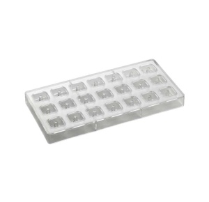 Polikarbonát forma Iconic Range 21 Praliné négyzet, 2,6 x 2,6 x H 1,6 cm, 10 gr, 2,6 x 2,6 x H 1,6 cm, 10 gr. - Img 2