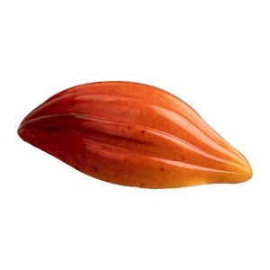 Polycarbonate mould 16 Praline Cocoa Fruit, 5.2 x 2.6 x h 1.4 cm, 27.5x17.5 cm, 9 gr