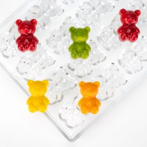 Polycarbonate mould 20 Praline Bears, 4.2 x 2.95 x H 1.45 cm, 10.5 gr - Img 2