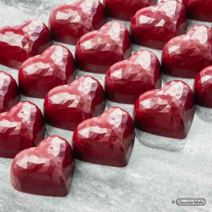 Polycarbonate mould Diamond Heart 21 Praline Chocolate Pralines 3.6 x 2.95 x H 1.9 cm, 13 gr - Img 4