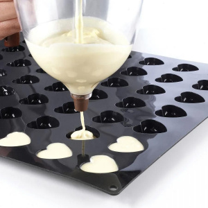 Professional Silicone Heart mould 5.1 x 5.4 x H 2.3 cm, 45 cavities, 33 ml (SQ065 ) - Img 2