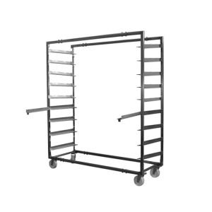 Professional trolley in stainless steel, for 9 panacoades, distance 168mm
