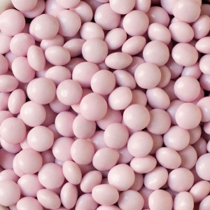 Rózsaszín csokoládé lapított gyöngyök Ø 10 mm, 1 kg - Img 2