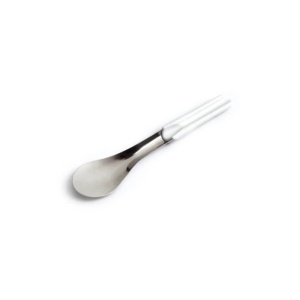 Rozsdamentes acél jégkrémszóró spatula L 25 cm, fehér szilikon nyéllel