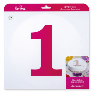 Sablon Plastic Rotund Decor Cifra 1, Ø 25 cm - Img 2