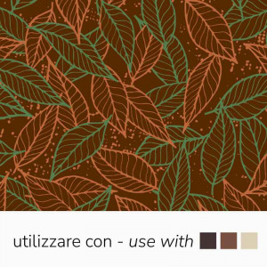 Set 30 Folii Transfer Decor Ciocolata Portocaliu si Verde Frunze, 34 x 26.5 cm