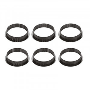 Set Tarte Ø 8 cm Flower, 6 Microperforated Copper + Silicon Mould 6 Cavities - Img 7