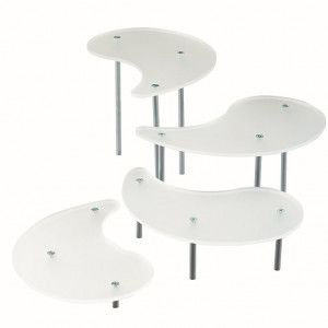 Sideboard Stand Metal and Satin Plexiglas, 4 Shelves, H 5 -29 cm