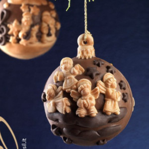 Silicon Christmas mould - 3D Globe with Angels, Ø 8 cm - Img 3