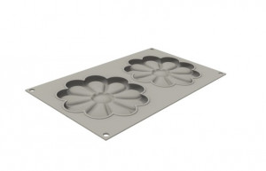 Silicon Decor Top/Insertion mould, Flower Ø14xH1cm, 2 cavities, 200 ml - Img 4