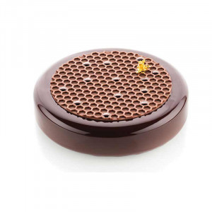 Silicon Decor Top/Insertion mould, honeycomb Ø 14 (18) x H 0.35 cm, 2+2+10 cavities (ALVEOLE 9) - Img 1