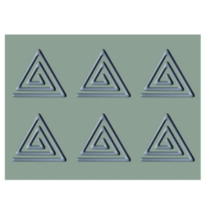 Silicon mould Gourmand Spirala Spirala Triangles 13.5 x 12 x H 0.5 cm, 6 cavities - Img 2