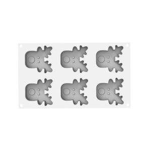 Silicon Rudolph forma, 7,3 x 7,2 x H 3 cm, 6 üreg x 100 ml - Img 4