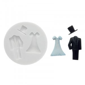 Silicone Clothes Mould, 2 Subjects, 5.5 x 3 cm (SLK217) - Img 1