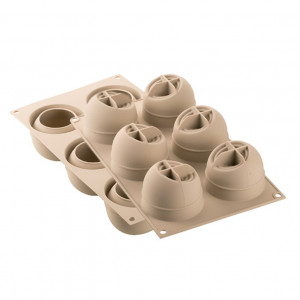Silicone Heart Sphere mould Ø 7 x H 5.5 cm, 6 cavities x 130 ml - Img 2