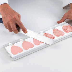 Silicone Mini Heart-IC Ice Cream mould, 2 moulds x 6 cav. 5.5 x 6.8 x H 1.8 cm, 45 ml, 50 sticks - Img 8