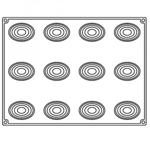 Silicone mould Bachour, Polly single-portion, Ø 6.5 x h 5 cm, 90 ml, 12 cavities - Img 2