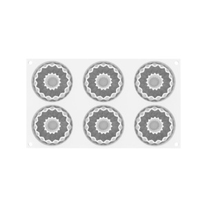 Silicone mould Kaleido 75 Ø 7.5 x H 2.5 cm, 6 cavities x 75 ml - Img 4