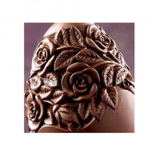 Silicone Mould Medium Egg Decorated with Roses, Ø 12 x H 18.5 cm - Img 2