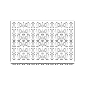 Silicone mould Mini Madeleine Mignon 4.65 x 3.3 x H 1.45 cm, 78 cavities, 11 ml (SQ030) - Img 4