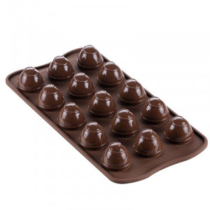 Silicone Praline mould Silikomart 3D Spiral Ø 2.4 x H 3 cm, 9 ml, 15 cavities (SCG52) - Img 1
