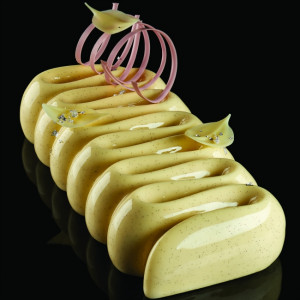 Spatula Inox Decor Ciocolata - Frunza model A, 4x3cm - Img 2