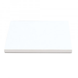 Square Cake Plate White Satin, 36 x 36 x H 1.2 cm - Img 1