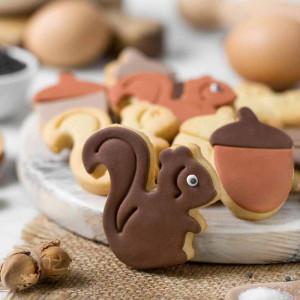 Squirrel, Acorn - Plastic Cutters 6.8 x 6.5 and 6 x 4.3 x H 2.2 cm, 2 pcs - Img 3